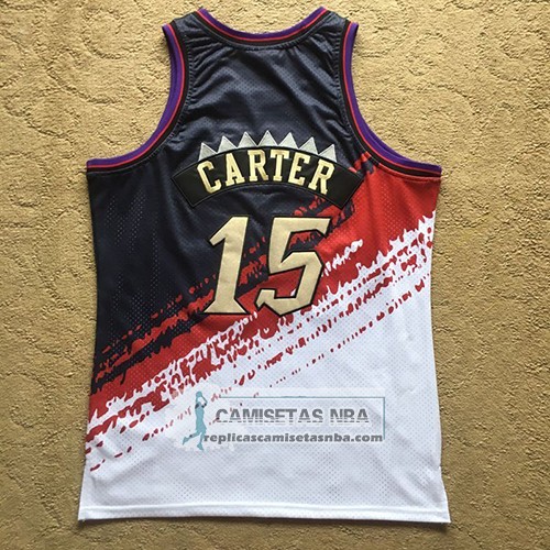 Camiseta Toronto Raptors Vince Carter Mitchell & Ness Negro Rojo